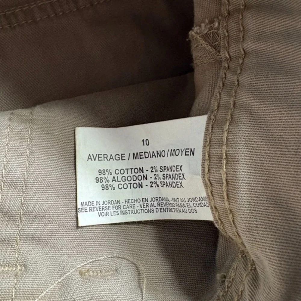 Gloria‎ Vanderbilt Megan straight wide leg stretch Latte Khaki  Sz 10 NWT